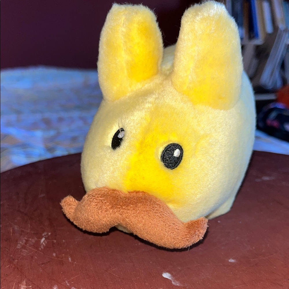 Kozik Kidrobot Yellow Plush Stuffed Toy Character Animal with‎ Mustache